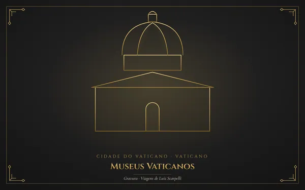 Museus Vaticanos, gravura das viagens de Luiz Scarpelli