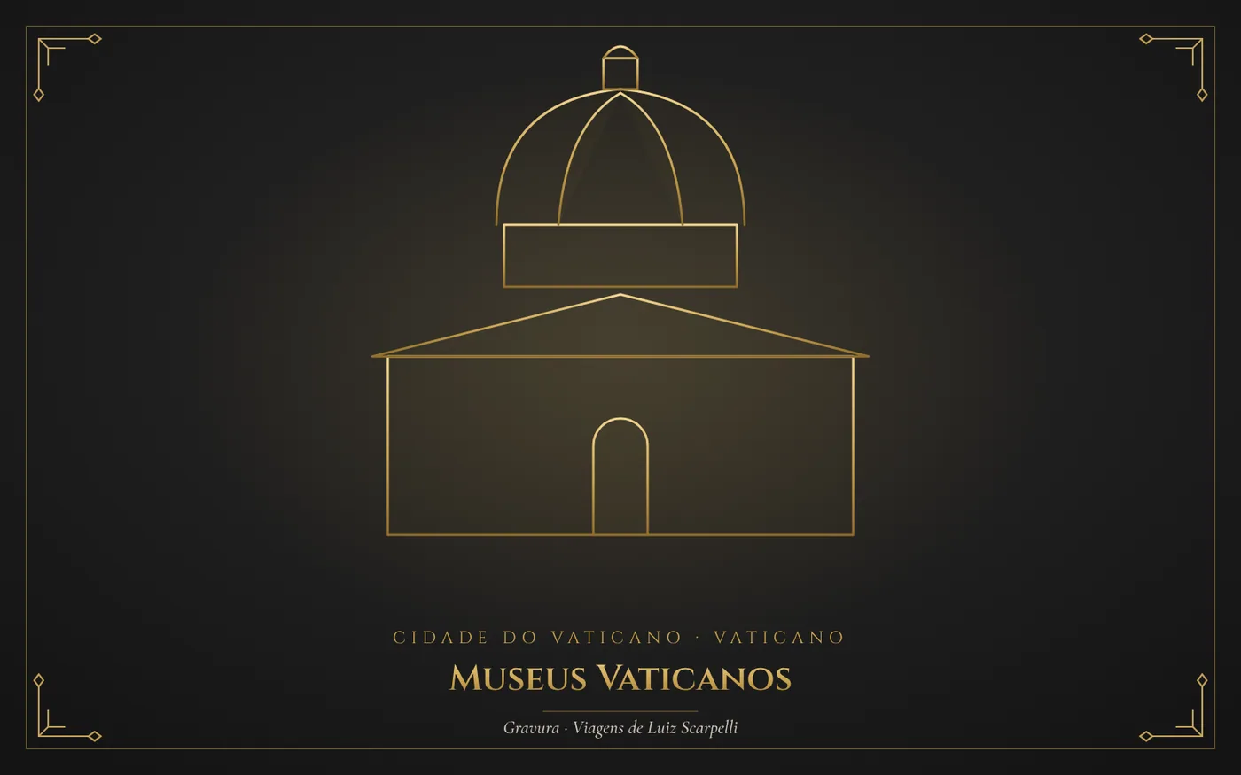 Museus Vaticanos, Vaticano: gravura das viagens de Luiz Scarpelli