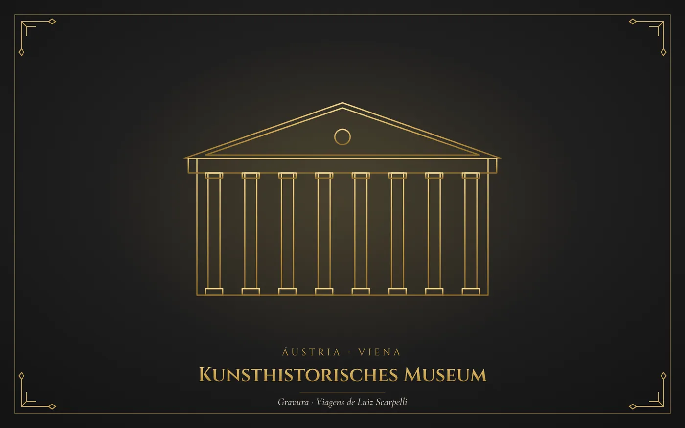 Kunsthistorisches Museum, Viena: gravura das viagens de Luiz Scarpelli