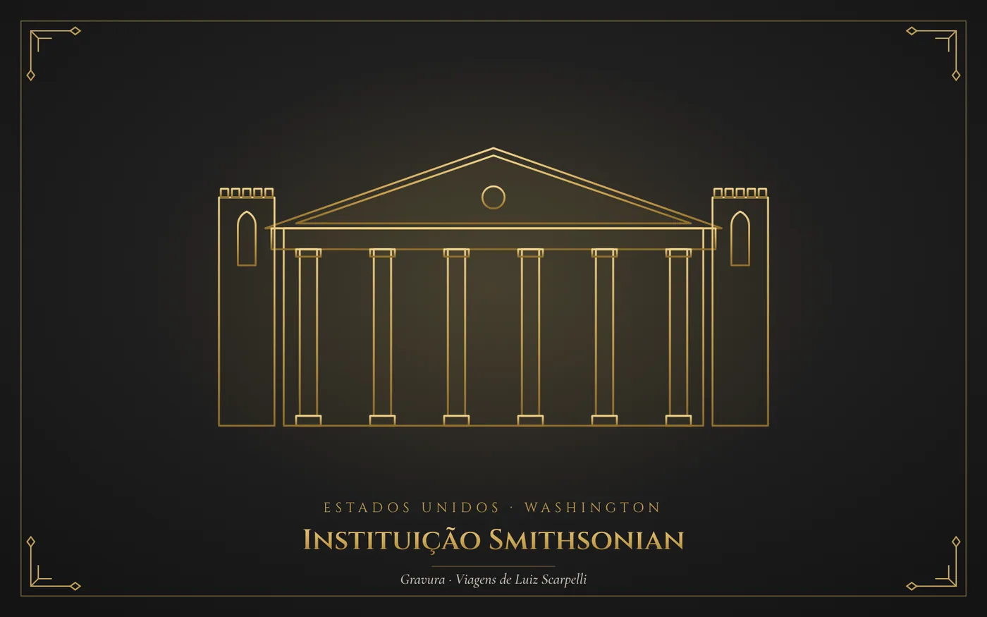 Instituição Smithsonian, Washington: gravura das viagens de Luiz Scarpelli