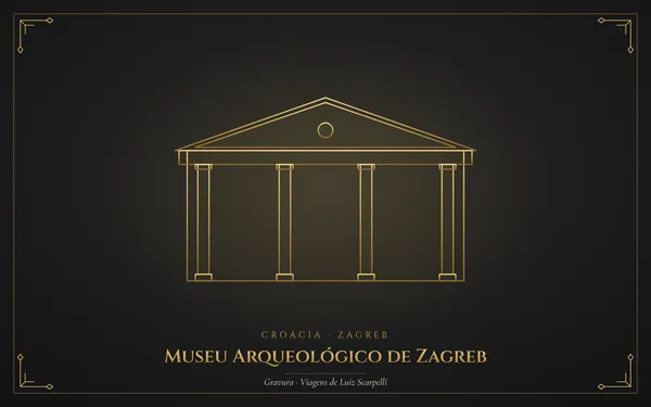 Museu Arqueológico de Zagreb, gravura das viagens de Luiz Scarpelli