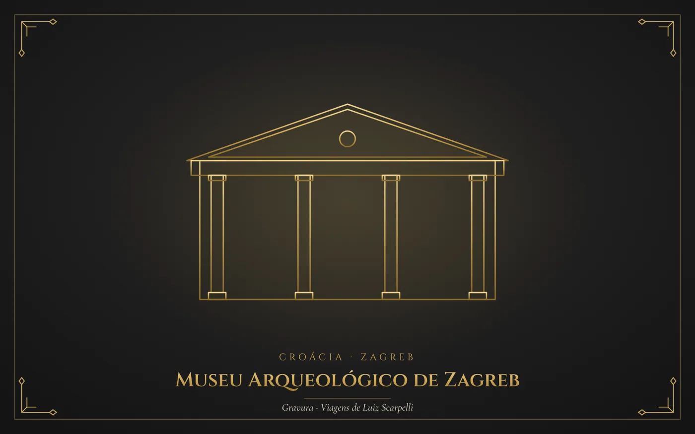 Museu Arqueológico de Zagreb, Zagreb: gravura das viagens de Luiz Scarpelli