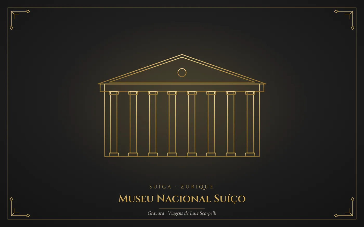 Museu Nacional Suíço, Zurique: gravura das viagens de Luiz Scarpelli